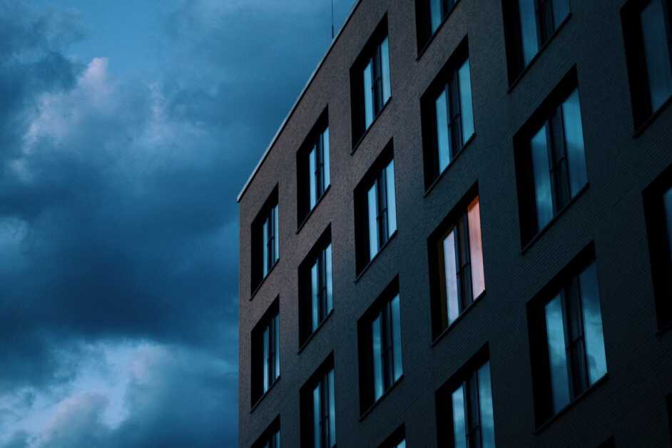 Housing Block with dark sky