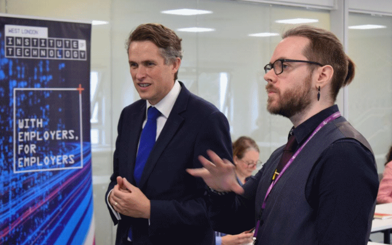 Secretary of State for Education Gavin Williamson at the West London Institute of Technology | Hillingdon Today