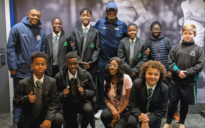 Paul Canoville and local schoolchildren Fearless launch 2021 | Hillingdon Today