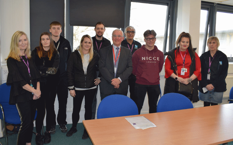 Iver United Charities Robin Penn with apprentices and staff | Hillingdon Today