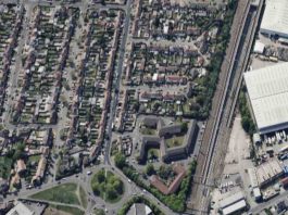 Ariel view looking towards Bourne Avenue in Hayes | Hillingdon Today