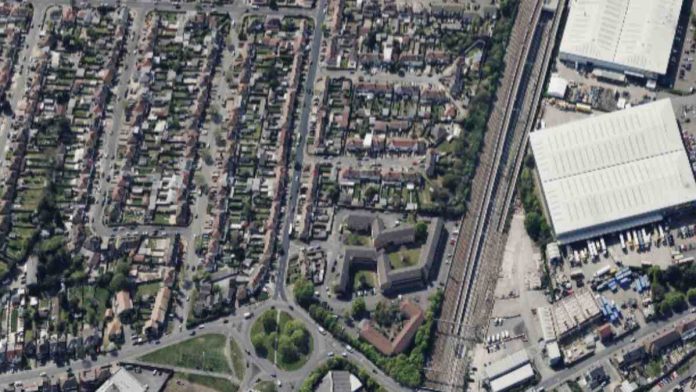 Ariel view looking towards Bourne Avenue in Hayes | Hillingdon Today